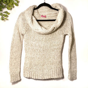 BCBGIRLS Ivory Sweater Long Sleeve Cowl Neck